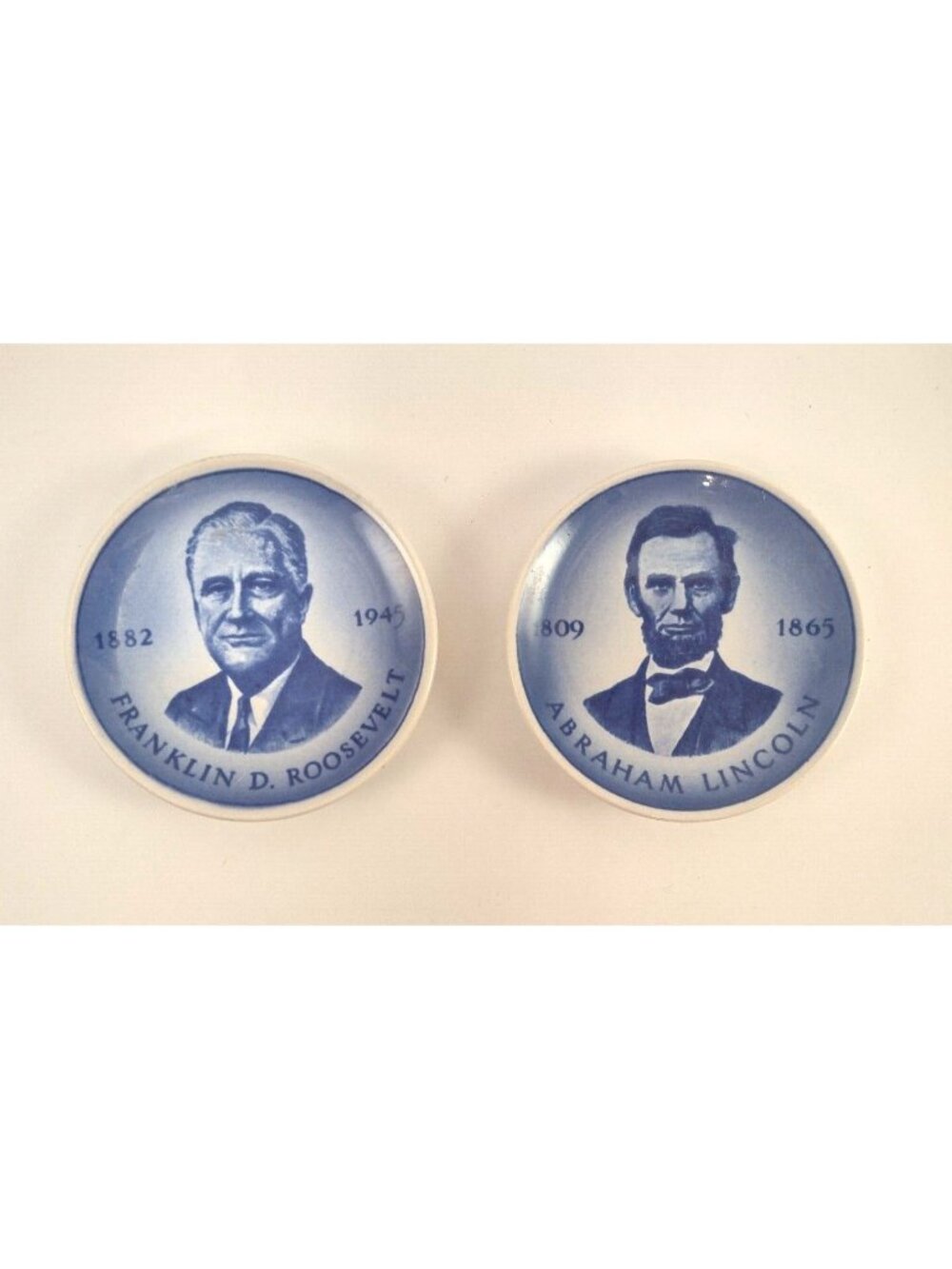 Royal Copenhagen Presidential Mini Plates Roosevelt Lincoln Presidents Display